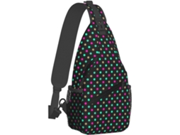 Bolsa de Ombro Unissex com Estampa Bolinhas Neon Ideal para Poliéster Conforto Compartimentos Zíper Viagens