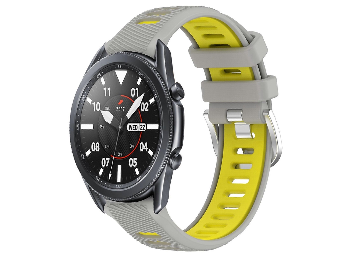 Pulseira De Silicone Para Relógio Esportivo De 22 Mm Com Fivela De Aço Bicolor