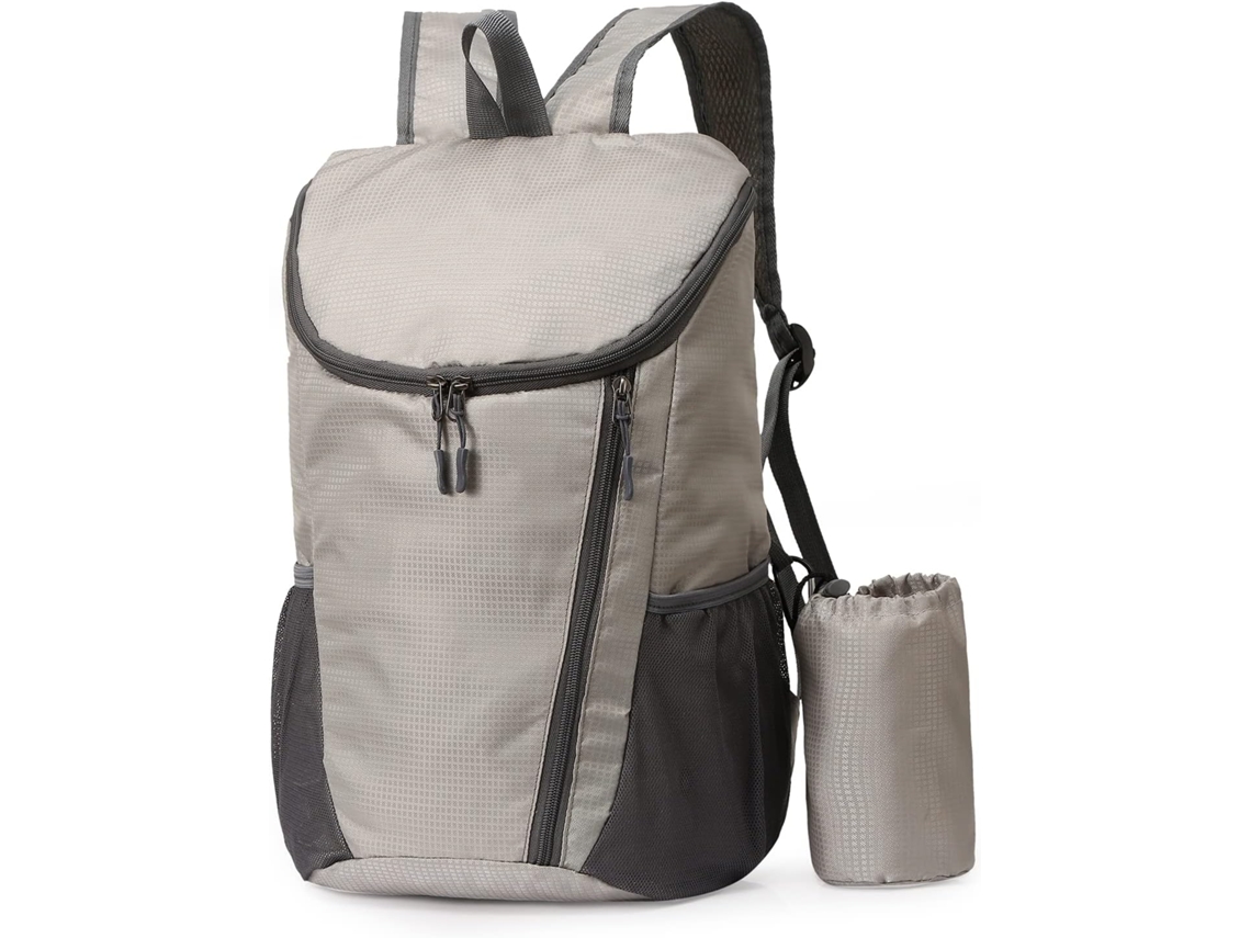 Mochila De Caminhada, Impermeável E Durável, Leve E Dobrável, Para Viagens, Acampamentos E Atividades Ao Ar Livre, Cinza