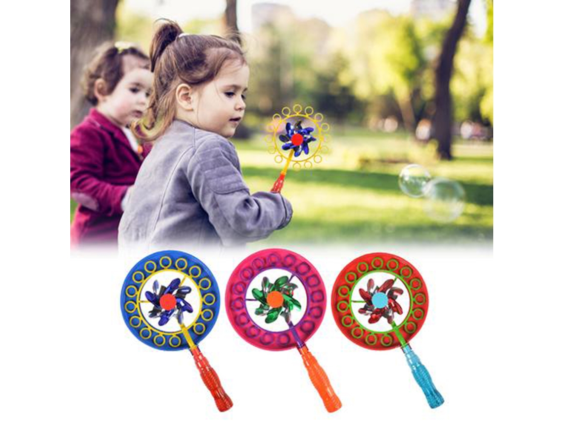 Primerox varinha de Bolhas Moinho de Vento Manual para Crianças Meninas e Meninos Brinquedo