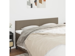 Cabecero 2 uds Tela 80x5x78/88 cm Gris-marrón