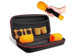 Caixa para Guardar Microfone com Capa Protetora, Anéis Antiderrapantes e Suporte para Pedestal na Base. AQUAFORGE