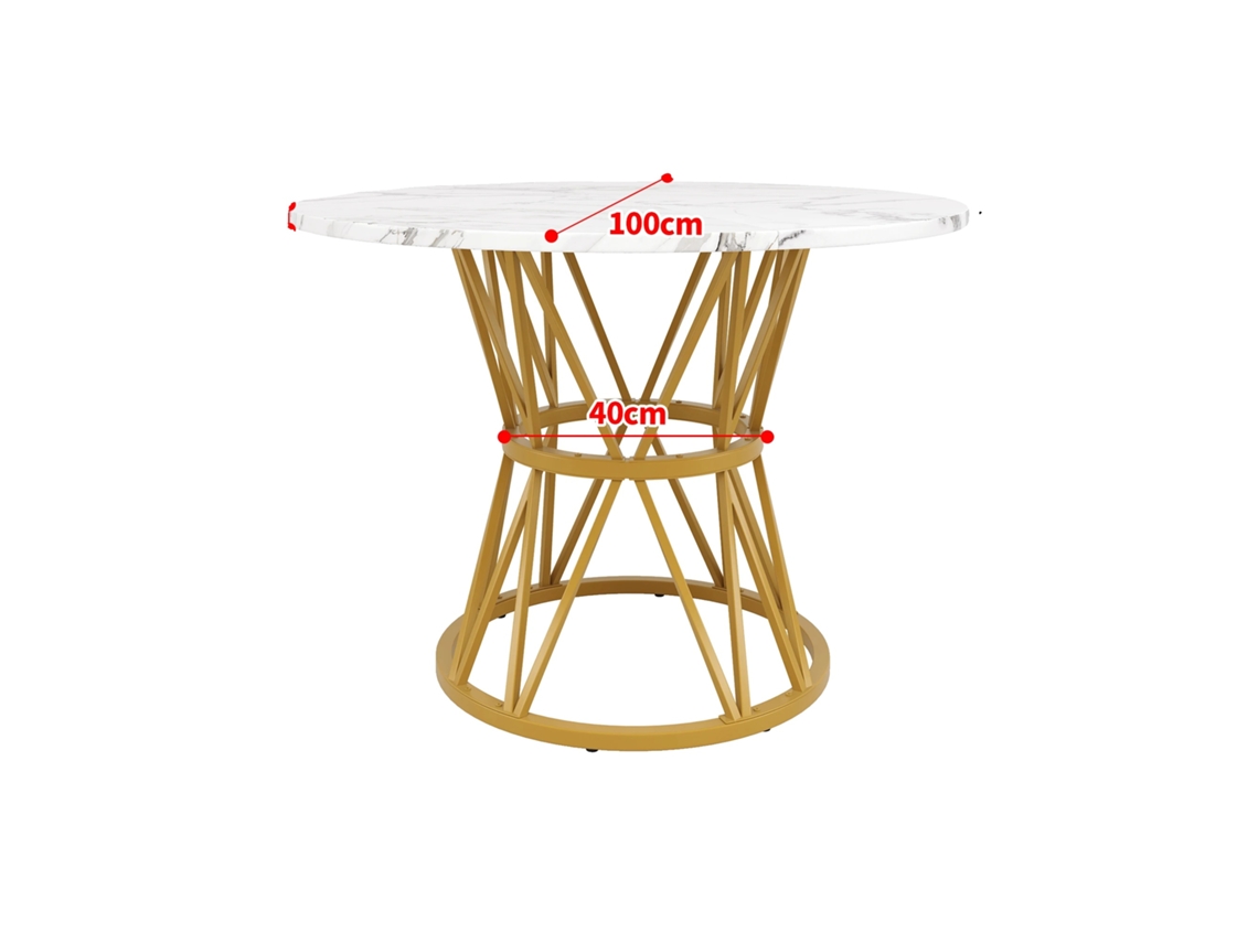 Mesa De Jantar, Forma Redonda, Para 4 Pessoas, Ouro