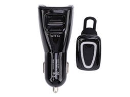 Fone de Ouvido Bluetooth Sem Fio com Carregador de Carro Usb e Carregamento Magnético | S/MARCA