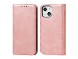 Capa Textura Gémeo Quedas Para Iphone 15 Pele Sintética Rosa