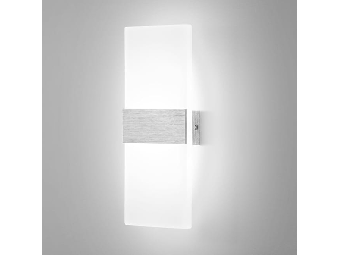 Aplique Led Interior Prateado 29x11x4,5cm