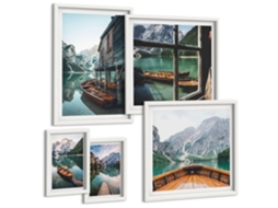 Conjunto De Pinturas Lagos Paisagem De Montanha Tranquilidade Espelharte (5 Peças)