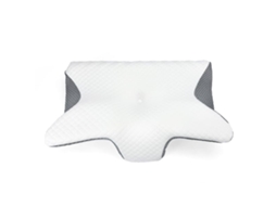 Lurelia Travesseiro, Espuma Viscoelástica, Ergonómico, Ortopédico, Capa Lavável, Branco / Cinza