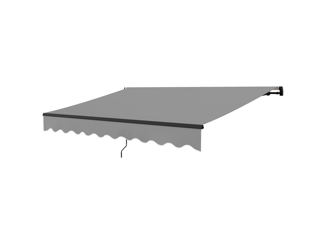 Toldo Manual Retrátil 360x220cm (alumínio, Manivela, Uv30+, Cinza)