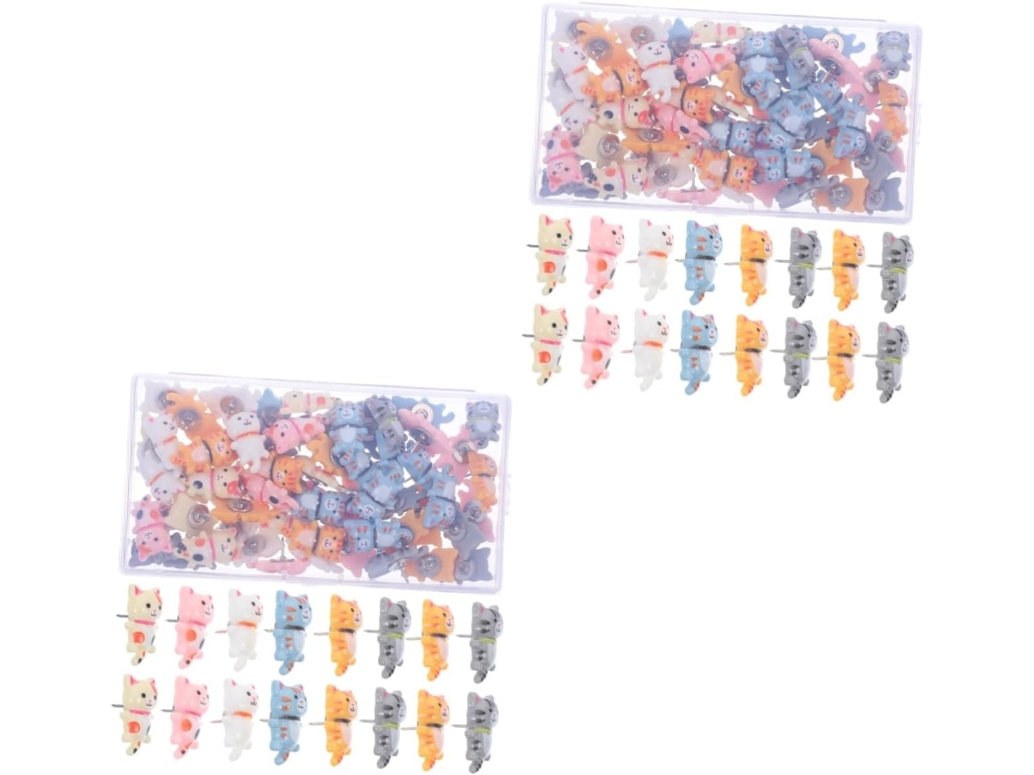100 Peças Alfinetes Longos De Gato Para Quadro Cortiça, Tachinhas