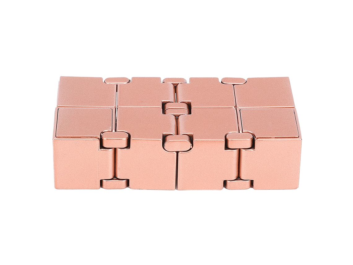 Primerox brinquedo Cúbico Sólido de Aço para Descompressão Anti estresse Acessório de Mesa Ouro Rosa
