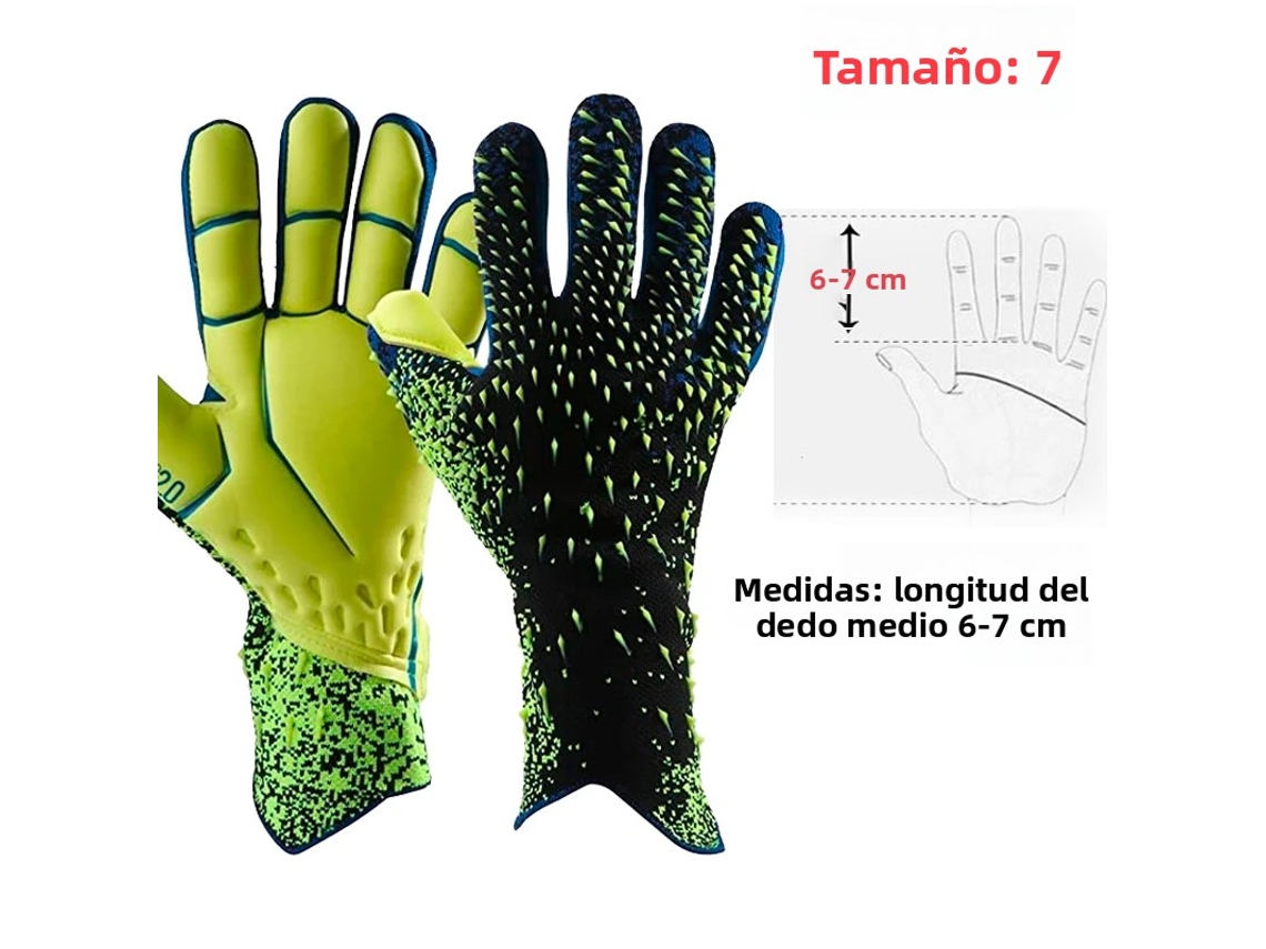 (verde 7cm) Luvas Profissionais De Goleiro De Futebol, Com Proteção Reforçada Em Látex.