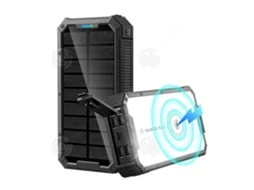 Power Bank 36800mah 5w Carregador Solar Portátil Carregamento Sem Fio Com 4 Saídas Usb E 2 Entradas Com Luz De Acampamento
