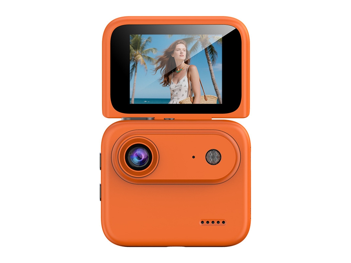 Câmara Digital Ação 4k Ultra Hd Ligação Wifi Ecrã Rotativo Kit Vlog Exterior com Cartão 32gb Adaptador Leitor Portátil Viagem Compacta STELASPLEN