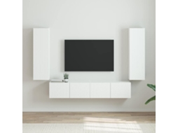 Vidaxl Armário De Tv De Parede 2 Unid. Branco Brilhante