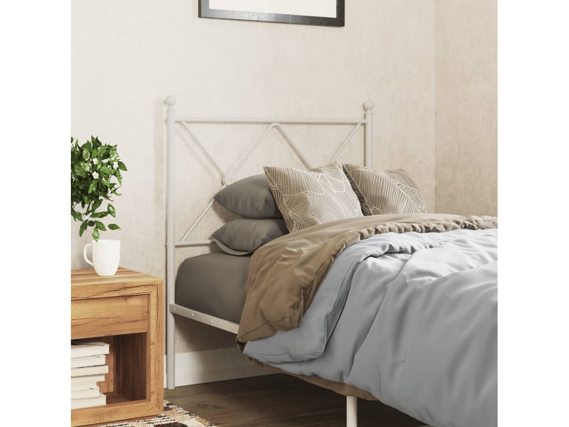 Cabecero de metal blanco de 80 cm