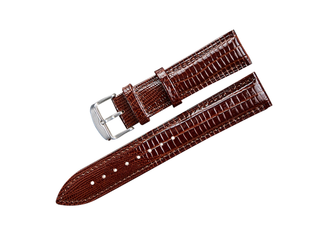 Correa De Reloj Casual De Cuero Pu Para Hombres Y Mujeres Con Diseño De Lagarto 24 Café