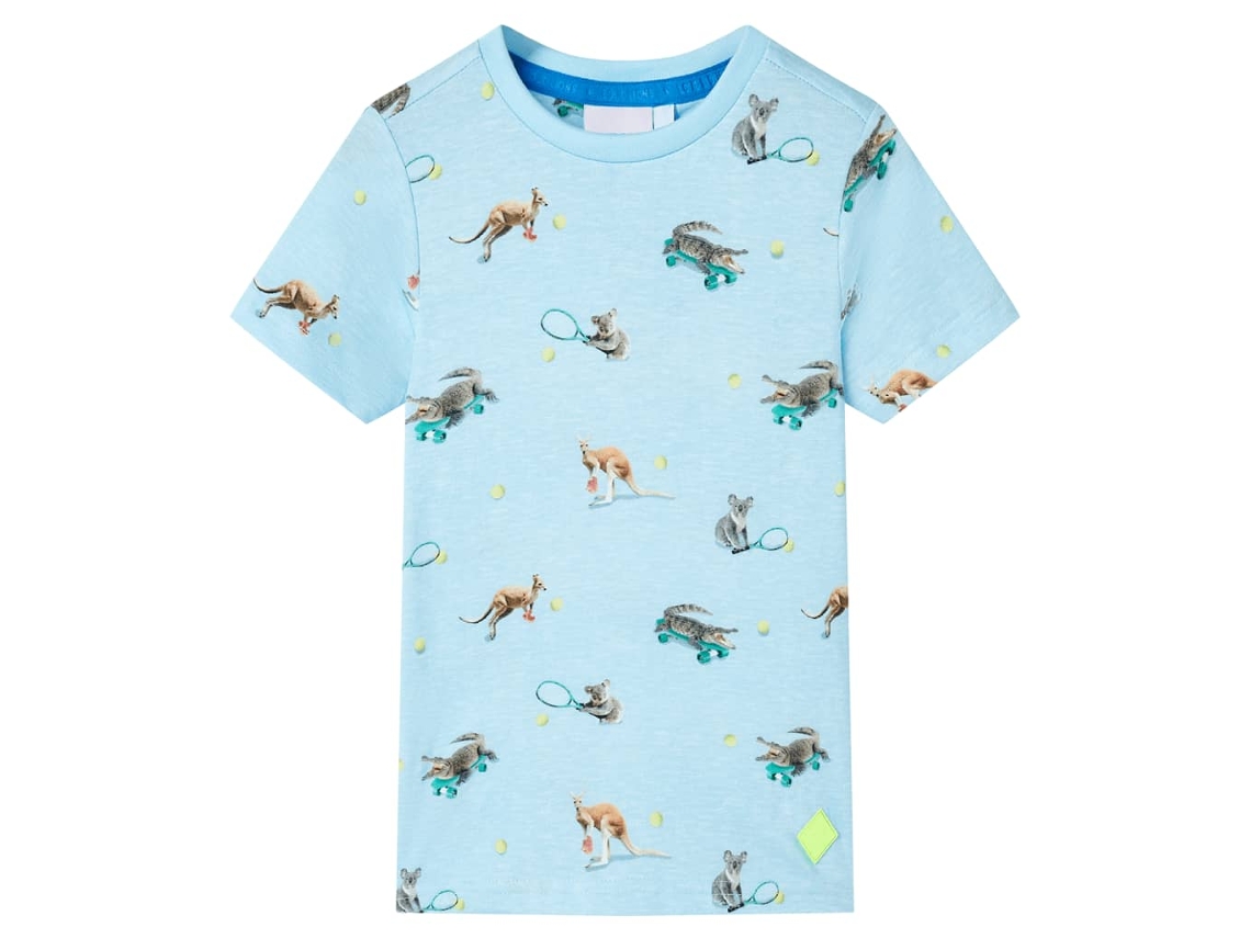 T-shirt Para Criança Azul-claro Mesclado 116