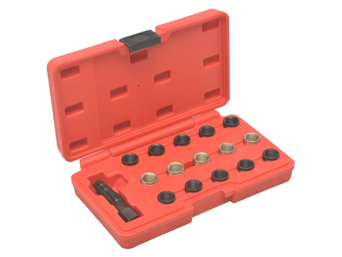 Vidaxl 16 Pcs Kit De Reparação Roscas Velas Incandescência M14x1,25