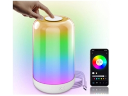 Candeeiros De Mesa Sem Fios Recarregáveis ​​reguláveis ​​toque Lâmpada De Cabeceira Branco Rgb Mudança De Cor E Temporizador Controlo De Bestvite