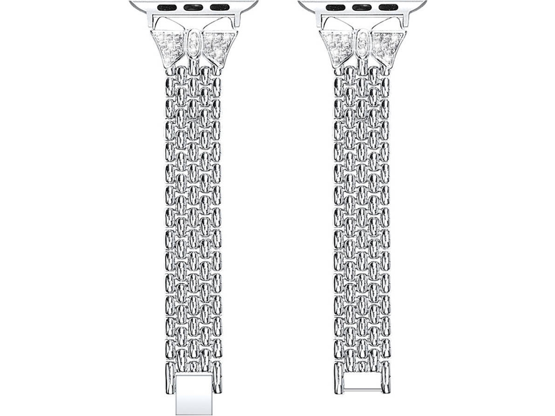 Bracelete Apple Watch 42, 44 mm WJS Metal Prateado