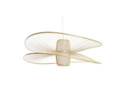 Luminária de Teto em Bambu, Poliéster Natural, 100x100x32cm ALEXANDRA HOUSE LIVING