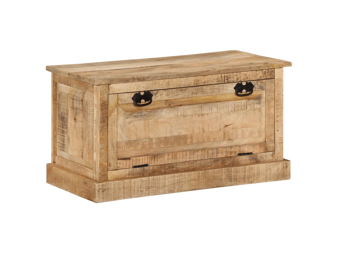 Banco Sapateira Organizador em Madeira de Mangueira Maciça 85X40X45 Cm