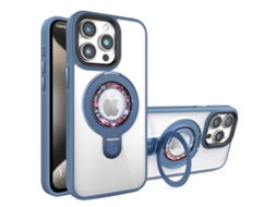 Suporte Casa Magsafe Para Iphone 14 Pro Max Pele Sintética Azul