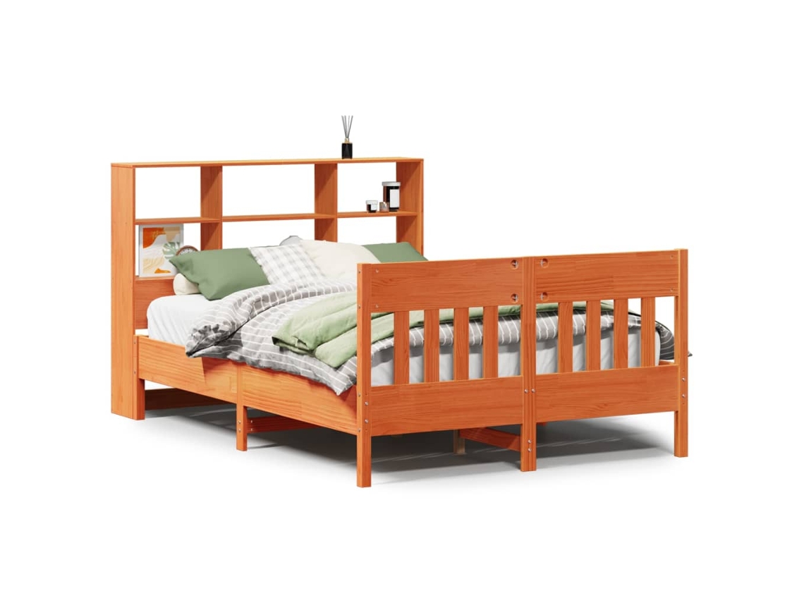 Cama Sem Colchão 160x200 cm Madeira Pinho Maciço Castanho mel MAISON EXCLUSIVE