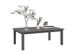 Mesa de centro retangular com tampo ripado, alumínio, 100x60x37cm, marrom PROFESIA BOYANG