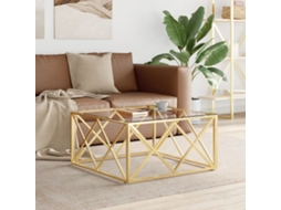 Vidaxl Mesa De Centro 80x80x40 Cm Aço Inoxidável E Vidro