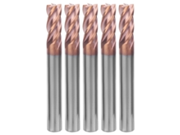 Conjunto De Fresa De Ponta Bronze 4 Lâminas Nano-revestida 55hrc Cnc 6x3cx6dx50l (5 Peças)