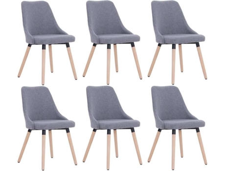 Conjunto 6 Cadeiras de Jantar  277016 (Cinzento - Tecido - 43 x 43 x 83 cm)