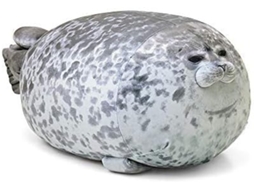 Chubby Blob Seal Travesseiro de Pelúcia Animal Brinquedo Recheado Algodão Almofada Fofa Cinza 11 8 Polegadas