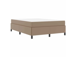 Conjunto 1 Estrutura Da Cama Vidaxl Castanho Tecido (140 X 190 Cm)