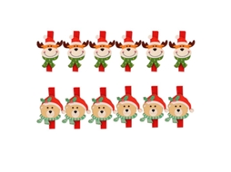 12Pcs Clipes de Madeira de Natal ALLINLESS
