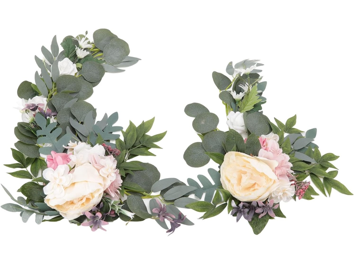 Conjunto De 2 Arranjos De Flores Suspensas, Decoração Com Laço De Flores Para Casamento, Arranjos De Gokoco