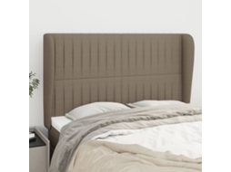 Cabecero con Trabillas de Tela 147x23x118/128 Cm Gris-Marrón