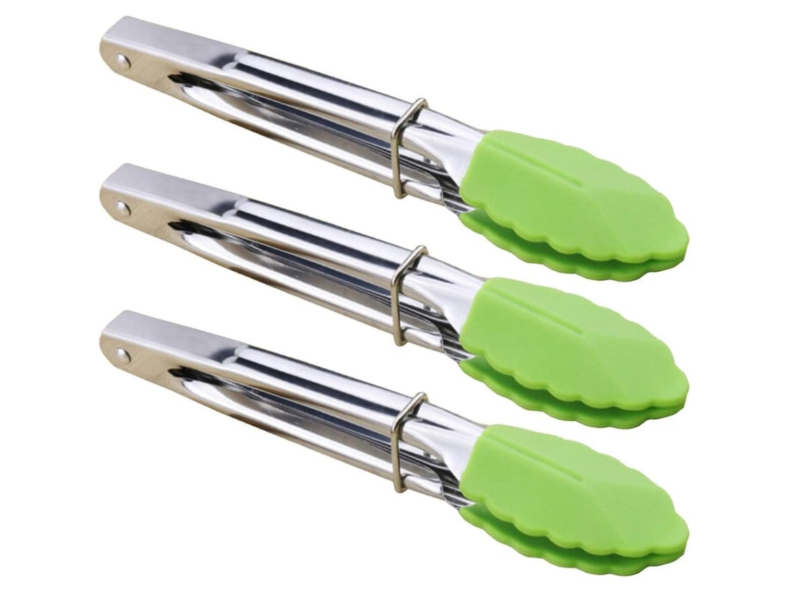 2026-pinças De Cozinha De Silicone Mini 7 Polegadas Com Pontas Em Silicone, Conjunto De 3 (verde)