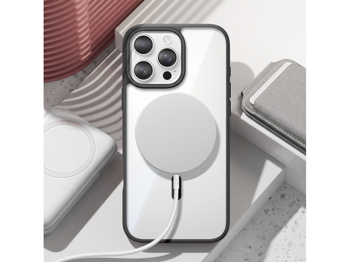 Capa Magsafe Para Iphone 16 Pro Max Com Contorno Suave E Câmara Elevada
