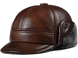 Casquette de Baseball Réglable en Cuir Véritable Homme SFUSHOS
