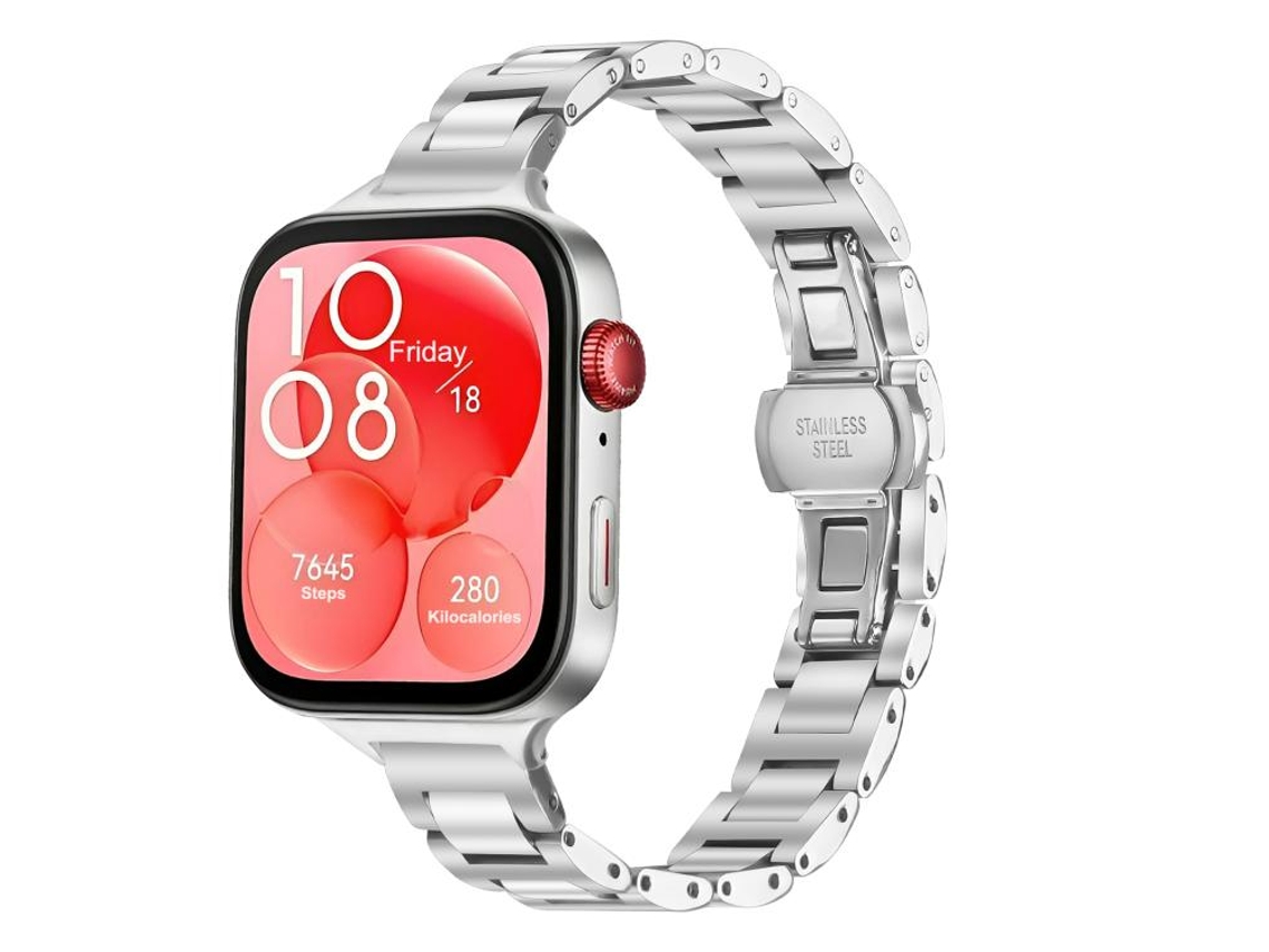 Bracelete para Huawei Watch Fit 4 Pro 4 3 XIAOMOYU nylon trançado com fecho de velcro verde escuro e laranja