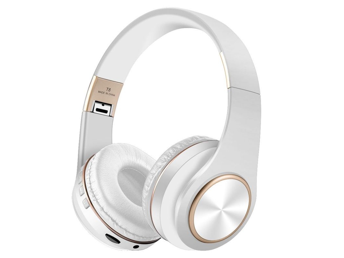 Fones De Ouvido Bluetooth Supra Auriculares, Estéreo Sem Fio E Dobrável, Brancos. Brilvibera