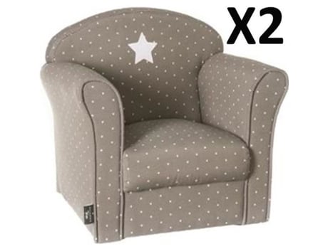 Conjunto de 2 Poltronas Infantis Clássicas Taupe C 50 X P 39 X a 44 Cm PEGANE