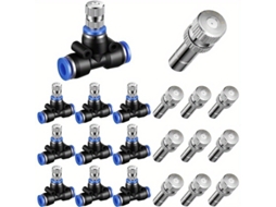 Kit 10 Unidades Conector T 8mm Regulável + Bico Nebulizador Latão Anti-entupimento Para Sistema De Irrigação E Nebulização