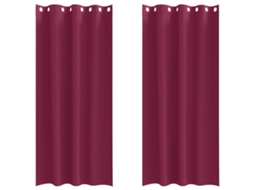 Maison Exclusive - Cortinas Blackout Com Argolas 2 Pcs Vinho Vermelho 245 X 140 Cm