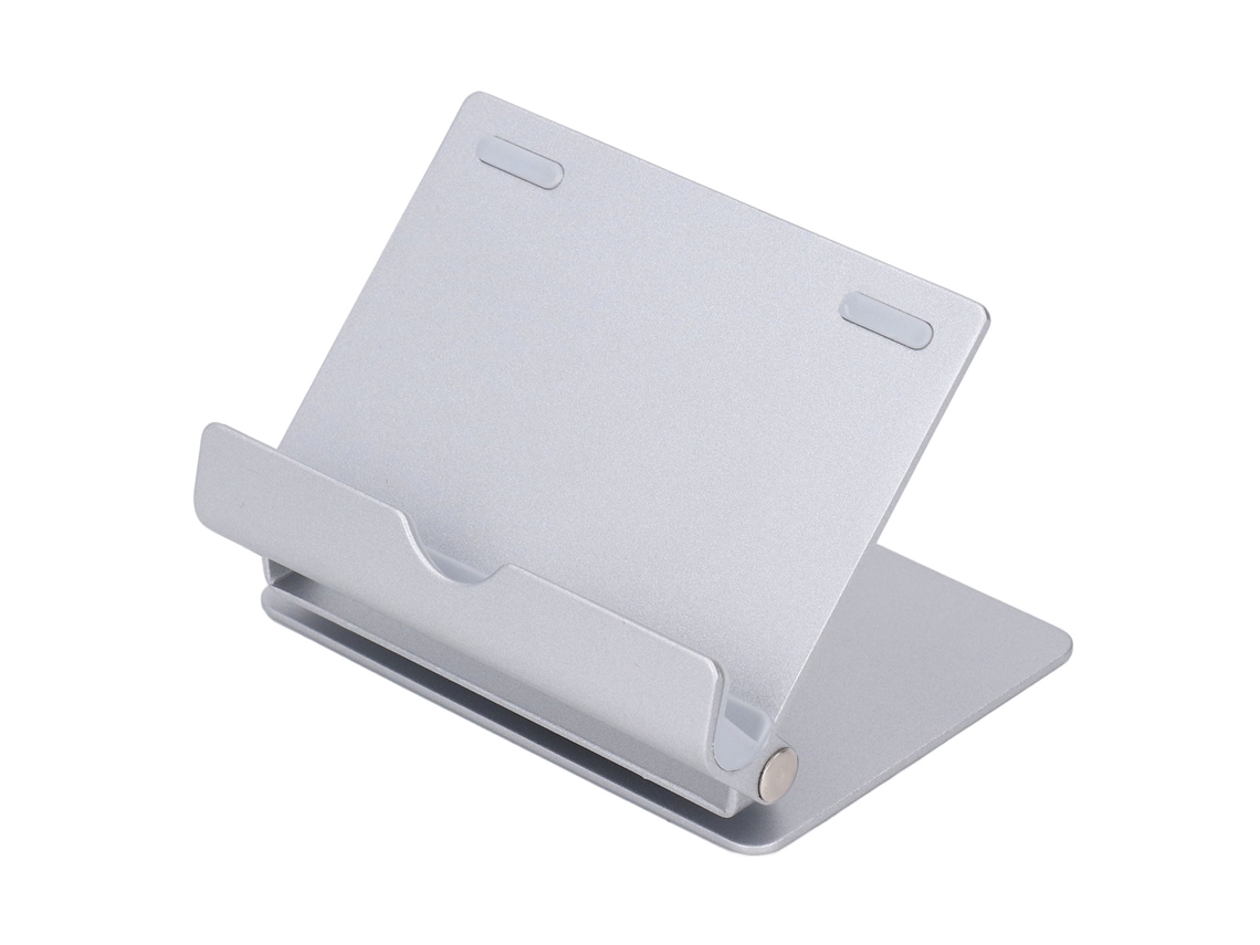 Suporte Portátil Prateado Para Celular, Dobrável E Ajustável Em 360 Graus, Em Liga De Alumínio, Para Celulares E Tablets.