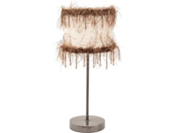 Candeeiro de Mesa FABRILAMP Hilos (Bege - E27 - Máx. 60W - Metal - Tecido)