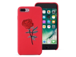 Capa com Rosa Bordada para iPhone 7/7p EOOCOO