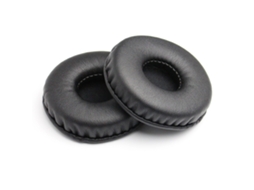Almofadas Lurelia para Auscultadores 75 mm, feitas de couro sintético e esponja de alta qualidade, vermelhas, 75 mm.